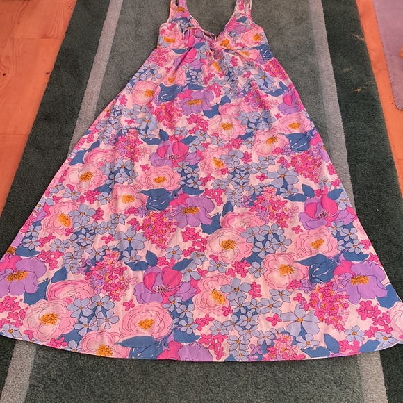 Sears Pastel Floral Nightgown & Matching Robe Size 32.  100% Nylon.  Beautiful! - Picture 2 of 8